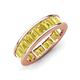 3 - Aira 5.25 ctw Emerald Shape Created Yellow Sapphire Women Stackable Eternity Band 