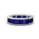 1 - Aira 5.25 ctw Emerald Shape Created Blue Sapphire Women Stackable Eternity Band 