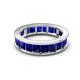 4 - Aira 5.25 ctw Emerald Shape Created Blue Sapphire Women Stackable Eternity Band 