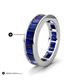 5 - Aira 5.25 ctw Emerald Shape Created Blue Sapphire Women Stackable Eternity Band 
