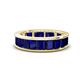 1 - Aira 5.25 ctw Emerald Shape Created Blue Sapphire Women Stackable Eternity Band 
