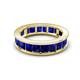4 - Aira 5.25 ctw Emerald Shape Created Blue Sapphire Women Stackable Eternity Band 