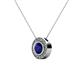 2 - Kitra Blue Sapphire and Diamond Halo Pendant 
