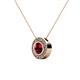 2 - Kitra Ruby and Diamond Halo Pendant 