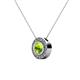2 - Kitra Peridot and Diamond Halo Pendant 