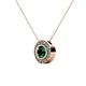 2 - Kitra Emerald and Diamond Halo Pendant 
