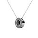 2 - Kitra Black and White Diamond Halo Pendant 