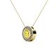 2 - Kitra Yellow Sapphire and Diamond Halo Pendant 