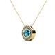 2 - Kitra London Blue Topaz and Diamond Halo Pendant 
