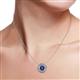 3 - Kitra Iolite and Diamond Halo Pendant 
