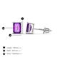 4 - Alina Emerald Cut Amethyst (7x5mm) Solitaire Stud Earrings 