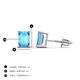 4 - Alina Emerald Cut Blue Topaz (7x5mm) Solitaire Stud Earrings 