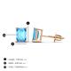 4 - Alina Emerald Cut Blue Topaz (7x5mm) Solitaire Stud Earrings 