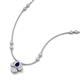 3 - Sariya Fine Unseen 0.45 ctw Pear Shape Blue Sapphire accented Baguette & Round Natural Diamond Floral Necklace 