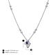 4 - Sariya Fine Unseen 0.45 ctw Pear Shape Blue Sapphire accented Baguette & Round Natural Diamond Floral Necklace 