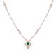 1 - Sariya Fine Unseen 0.40 ctw Pear Shape Emerald accented Baguette & Round Natural Diamond Floral Necklace 