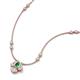 3 - Sariya Fine Unseen 0.40 ctw Pear Shape Emerald accented Baguette & Round Natural Diamond Floral Necklace 