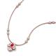 3 - Sariya Fine Unseen 0.45 ctw Pear Shape Ruby accented Baguette & Round Natural Diamond Floral Necklace 