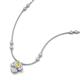 3 - Sariya Fine Unseen 0.55 ctw Pear Shape Yellow Sapphire accented Baguette & Round Natural Diamond Floral Necklace 