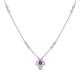 1 - Sariya Fine Unseen 0.50 ctw Pear Shape Amethyst accented Baguette & Round Natural Diamond Floral Necklace 
