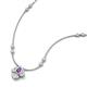 3 - Sariya Fine Unseen 0.50 ctw Pear Shape Amethyst accented Baguette & Round Natural Diamond Floral Necklace 