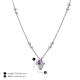 4 - Sariya Fine Unseen 0.50 ctw Pear Shape Amethyst accented Baguette & Round Natural Diamond Floral Necklace 