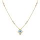 1 - Sariya Fine Unseen 0.50 ctw Pear Shape Blue Topaz accented Baguette & Round Natural Diamond Floral Necklace 