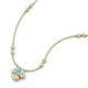 3 - Sariya Fine Unseen 0.50 ctw Pear Shape Blue Topaz accented Baguette & Round Natural Diamond Floral Necklace 