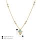 4 - Sariya Fine Unseen 0.50 ctw Pear Shape Blue Topaz accented Baguette & Round Natural Diamond Floral Necklace 