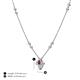 4 - Sariya Fine Unseen 0.55 ctw Pear Shape Red Garnet accented Baguette & Round Natural Diamond Floral Necklace 