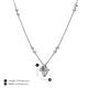 4 - Sariya Fine Unseen 0.45 ctw Pear Shape Smoky Quartz accented Baguette & Round Natural Diamond Floral Necklace 