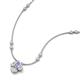 3 - Sariya Fine Unseen 0.50 ctw Pear Shape Tanzanite accented Baguette & Round Natural Diamond Floral Necklace 