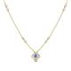 1 - Sariya Fine Unseen 0.50 ctw Pear Shape Tanzanite accented Baguette & Round Natural Diamond Floral Necklace 