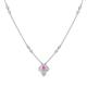 1 - Sariya Fine Unseen 0.40 ctw Pear Shape Pink Sapphire accented Round & Baguette Natural Diamond Floral Necklace 
