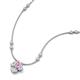 3 - Sariya Fine Unseen 0.40 ctw Pear Shape Pink Sapphire accented Round & Baguette Natural Diamond Floral Necklace 