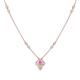 1 - Sariya Fine Unseen 0.40 ctw Pear Shape Pink Sapphire accented Round & Baguette Natural Diamond Floral Necklace 