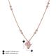 4 - Sariya Fine Unseen 0.40 ctw Pear Shape Pink Sapphire accented Round & Baguette Natural Diamond Floral Necklace 