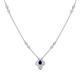 1 - Sariya Fine Unseen 0.45 ctw Pear Shape Blue Sapphire accented Round & Baguette Natural Diamond Floral Necklace 