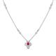 1 - Sariya Fine Unseen 0.45 ctw Pear Shape Ruby accented Round & Baguette Natural Diamond Floral Necklace 