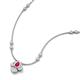 3 - Sariya Fine Unseen 0.45 ctw Pear Shape Ruby accented Round & Baguette Natural Diamond Floral Necklace 