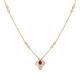 1 - Sariya Fine Unseen 0.45 ctw Pear Shape Ruby accented Round & Baguette Natural Diamond Floral Necklace 