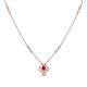 1 - Sariya Fine Unseen 0.45 ctw Pear Shape Ruby accented Round & Baguette Natural Diamond Floral Necklace 