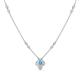 1 - Sariya Fine Unseen 0.50 ctw Pear Shape Blue Topaz accented Round & Baguette Natural Diamond Floral Necklace 