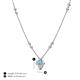 4 - Sariya Fine Unseen 0.50 ctw Pear Shape Blue Topaz accented Round & Baguette Natural Diamond Floral Necklace 