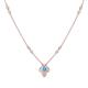 1 - Sariya Fine Unseen 0.50 ctw Pear Shape Blue Topaz accented Round & Baguette Natural Diamond Floral Necklace 