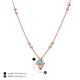 4 - Sariya Fine Unseen 0.50 ctw Pear Shape Blue Topaz accented Round & Baguette Natural Diamond Floral Necklace 