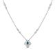 1 - Sariya Fine Unseen 0.50 ctw Pear Shape London Blue Topaz accented Round & Baguette Natural Diamond Floral Necklace 