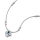 3 - Sariya Fine Unseen 0.50 ctw Pear Shape London Blue Topaz accented Round & Baguette Natural Diamond Floral Necklace 