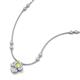 3 - Sariya Fine Unseen 0.50 ctw Pear Shape Peridot accented Round & Baguette Natural Diamond Floral Necklace 