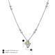 4 - Sariya Fine Unseen 0.50 ctw Pear Shape Peridot accented Round & Baguette Natural Diamond Floral Necklace 